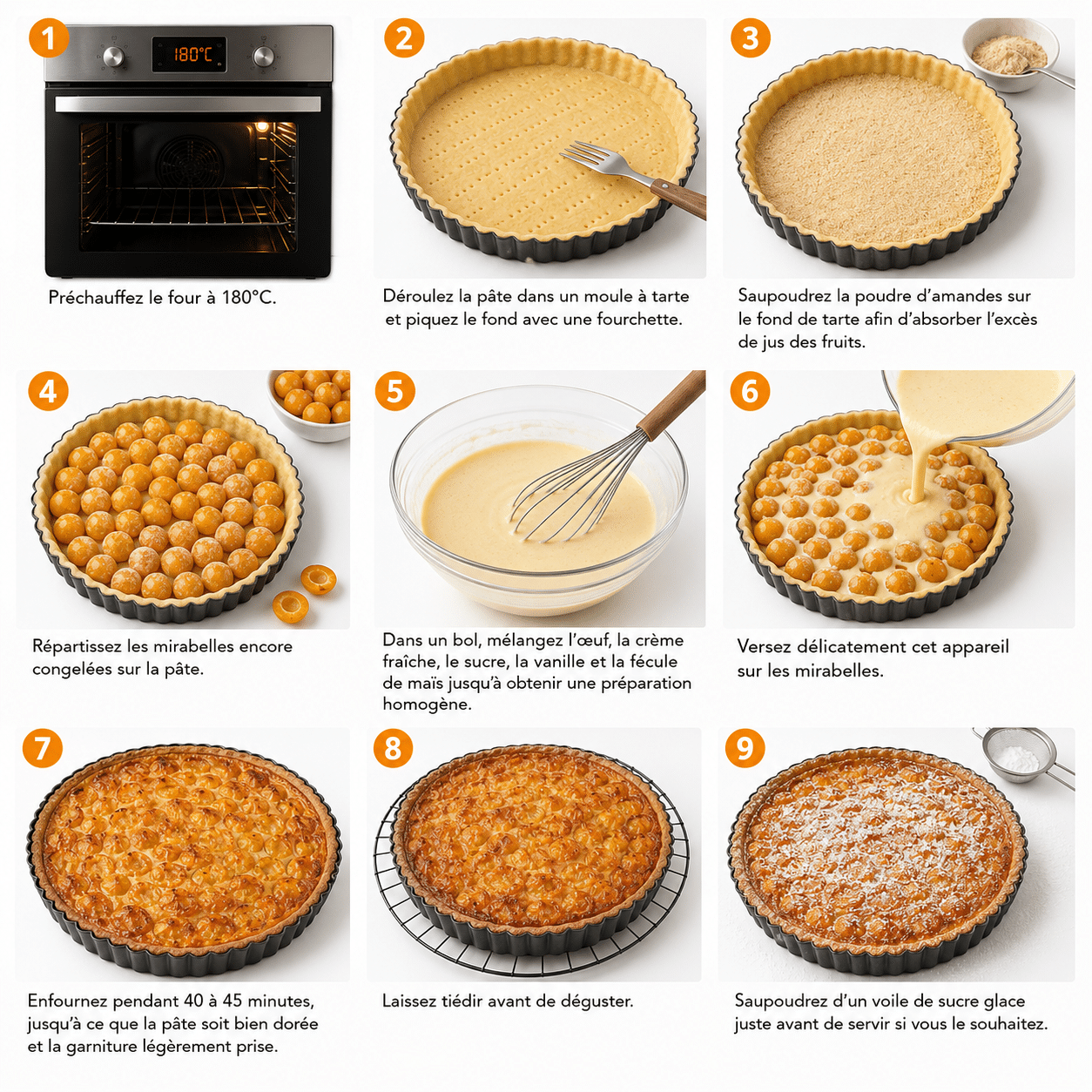 Tarte aux mirabelles congelées