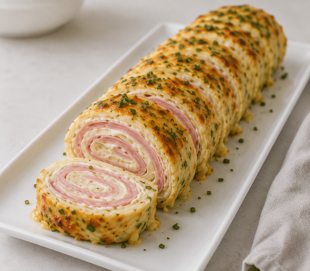 Roulé salé au jambon et au fromage frais
