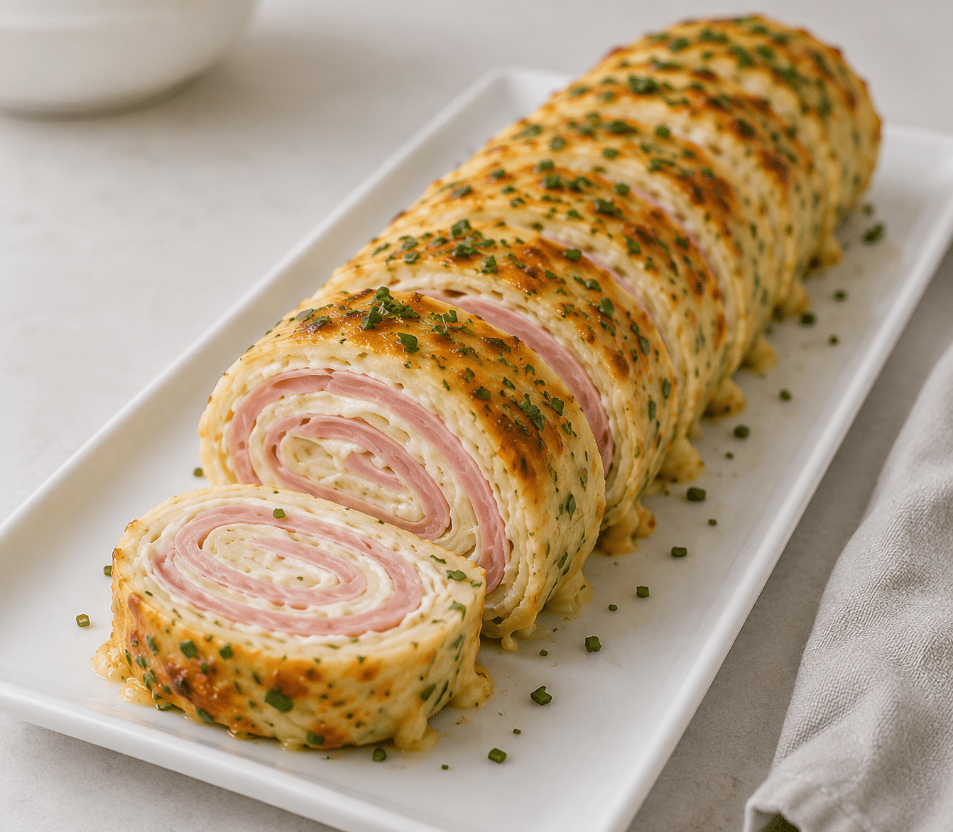 Roulé salé au jambon et au fromage frais (type crêpe) : apéritif gourmand, frais et ultra-simple