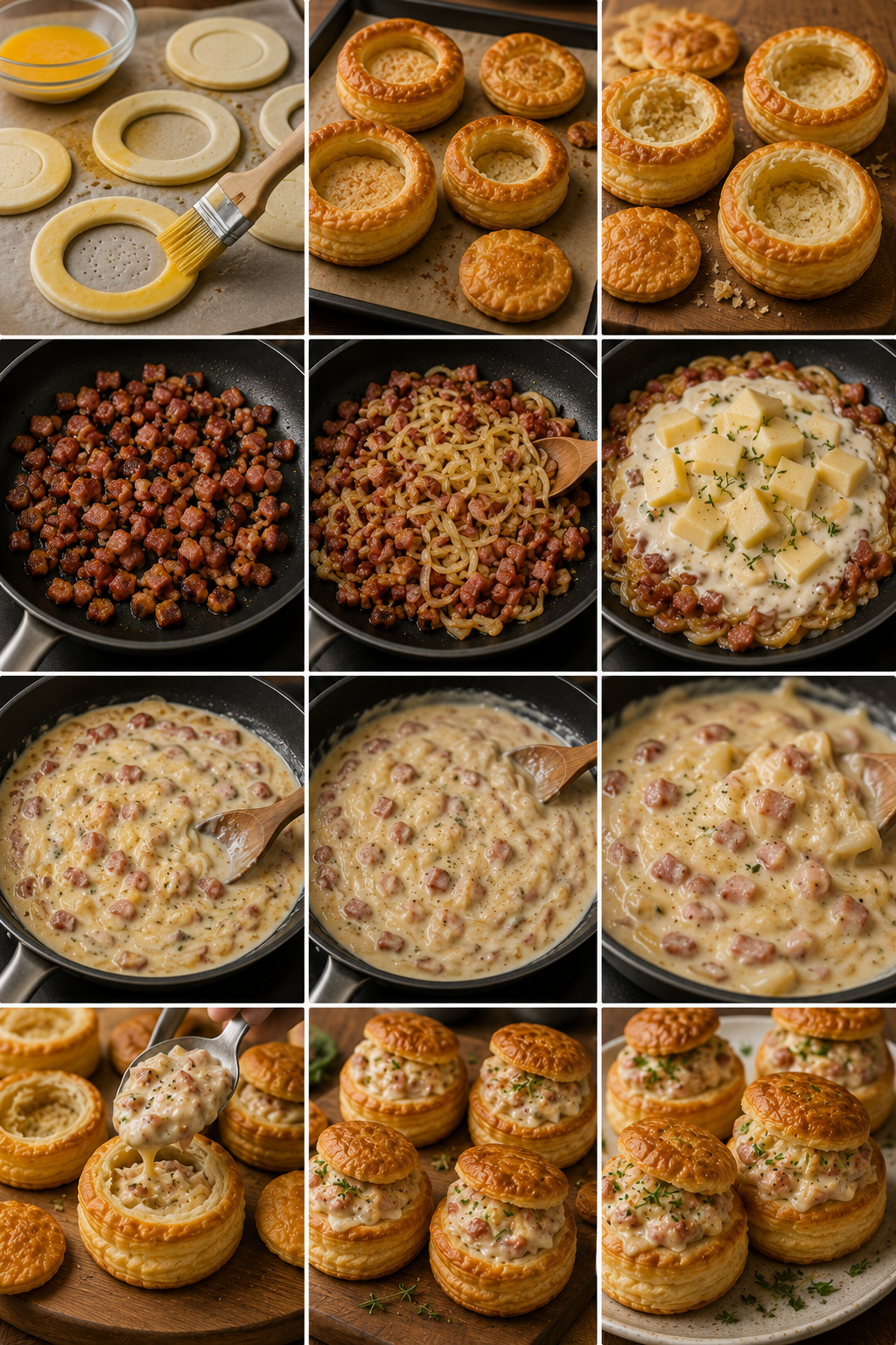 Le Guide de Préparation : Vol-au-vent savoyard fondant au Reblochon, lardons & oignons