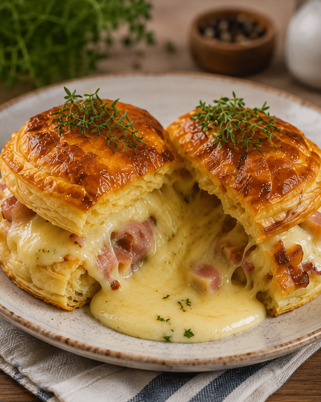 Vol-au-vent savoyard fondant au Reblochon, lardons & oignons
